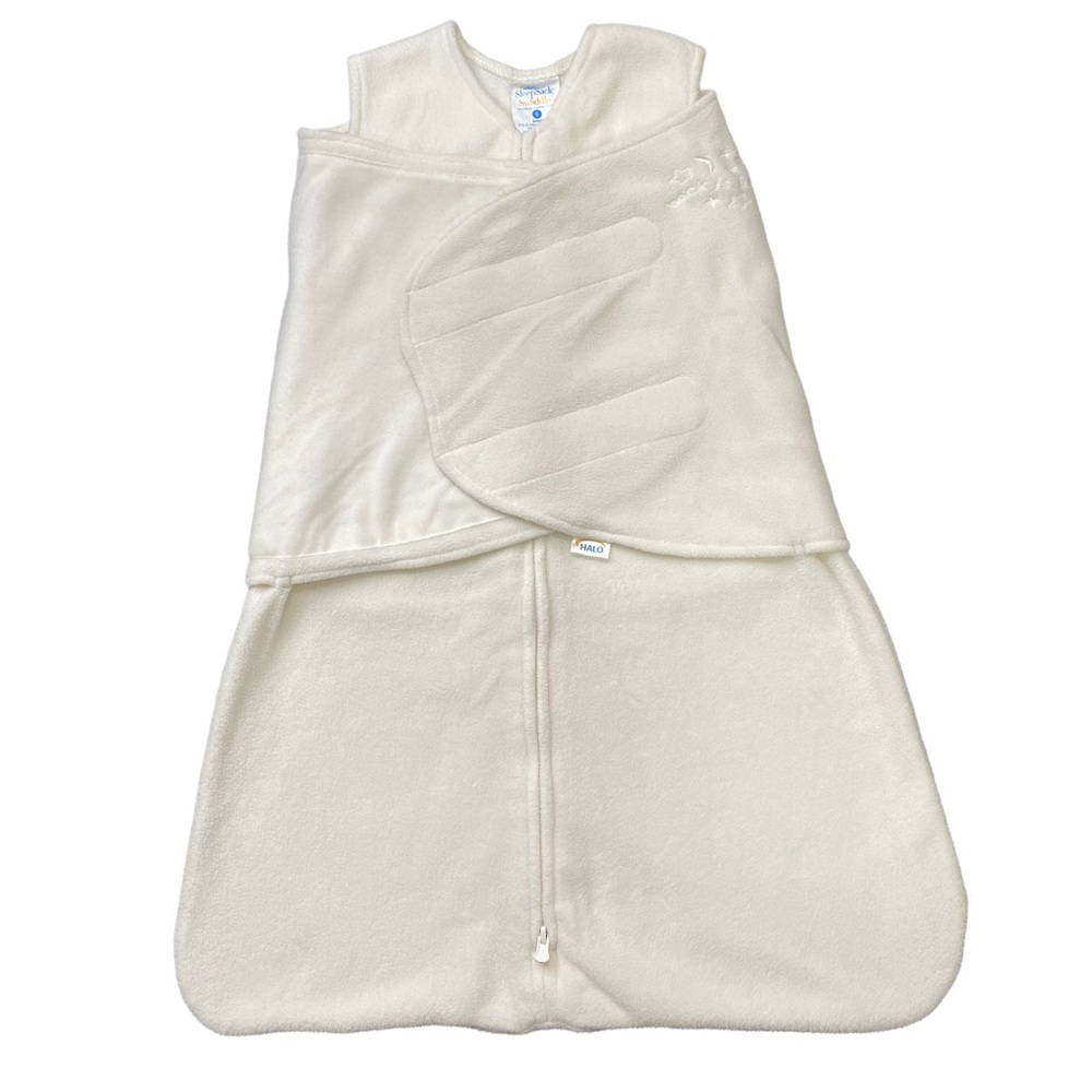 HALO Sleep Sack Swaddle Small 3-6M Baby 13-18lbs Zip Velcro Poly Fleece …
